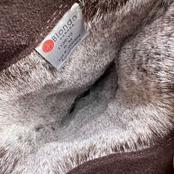 Blondo Winter Suede Boots Fur Lined Chocolate Brown Womens Size 6 Pull On Warm - Picture 6 of 9